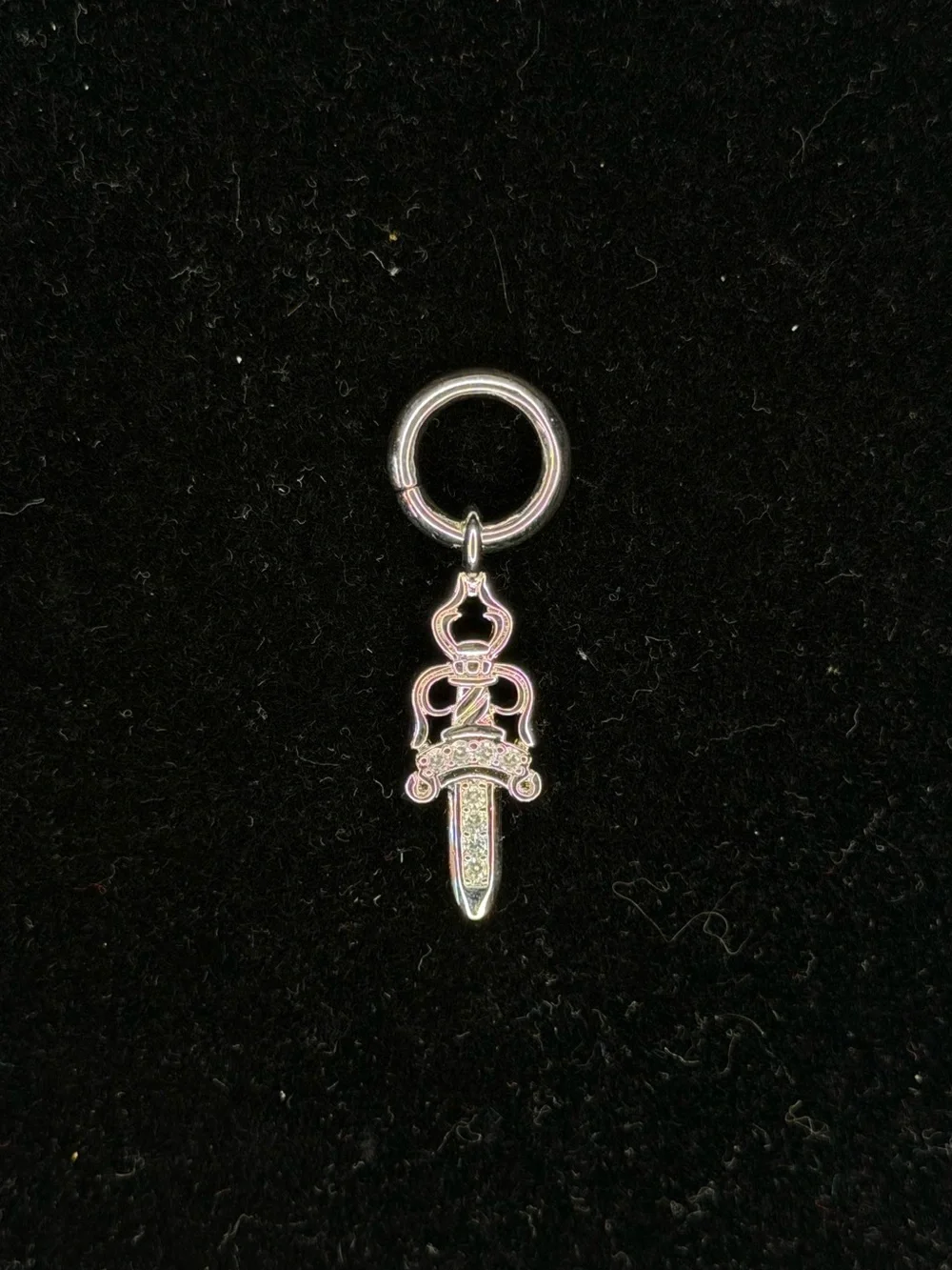 Chrome Hearts Mini Dagger Knife Diamond Studded Unisex Pendant